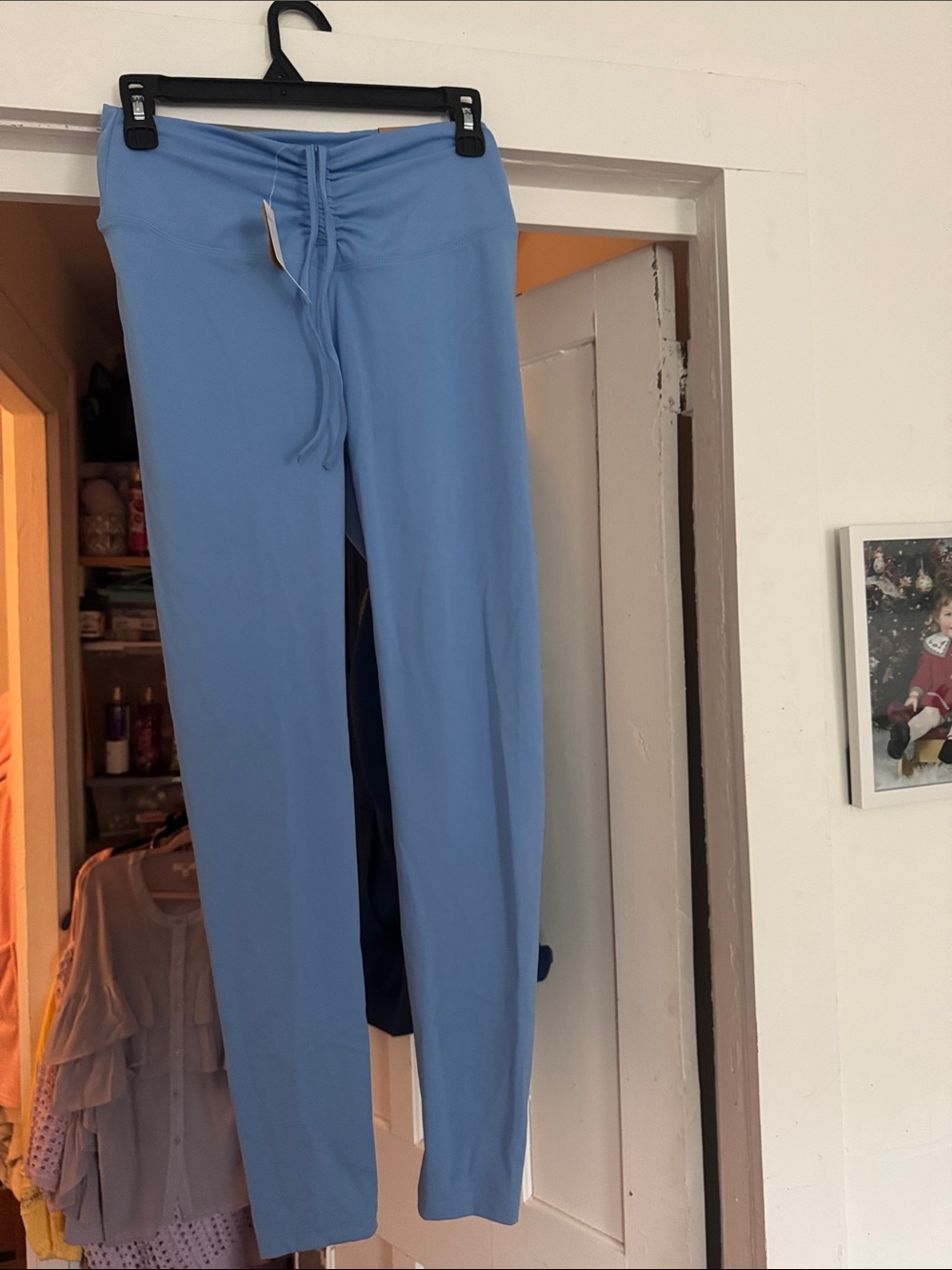 PINK Victoria's Secret Light Blue Drawstring Yoga Pants